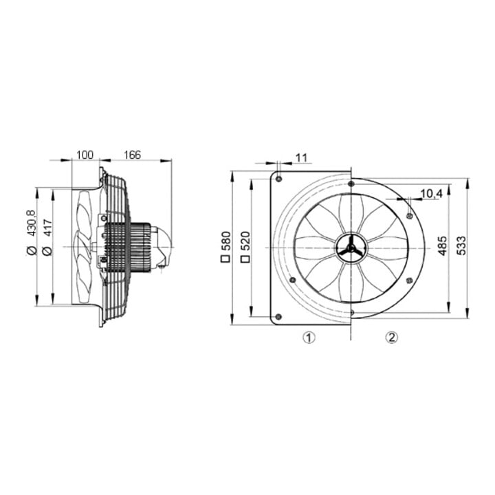 Maico Ventilator EZQ 40/4 B 4000cbm/h 230W IP55