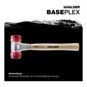 Marteau Halder à surface souple Baseplex EH-3906, insert en acétate de cellulose-5