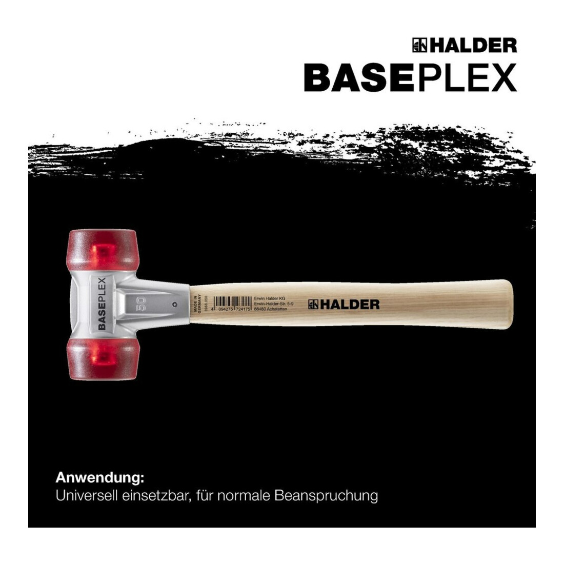 Maillet à frappe amortie BASEPLEX L. 280 mm D. tête 30 mm dur bois acétate de ce