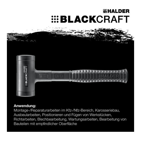 Maillet à frappe amortie BLACKCRAFT L. 310 mm D. tête 50 mm tube en acier antire