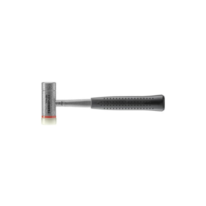 Maillet à frappe amortie FERROPLEX L. 295 mm D. tête 35 mm dur tube en acier nyl