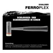 Marteau combiné Halder Ferroplex EH-3677, avec manche en tube d'acier, insert en nylon-5
