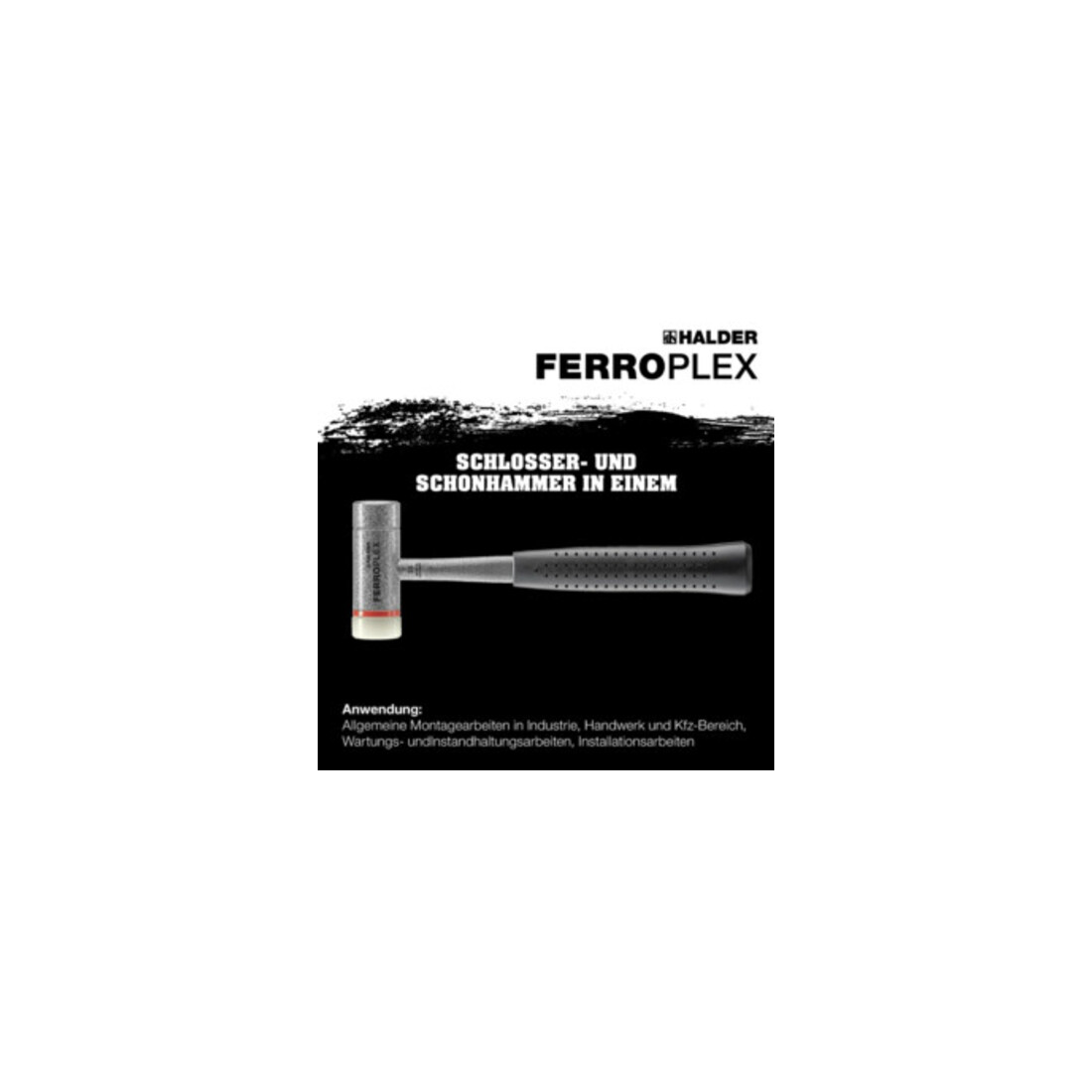 Marteau combiné Halder Ferroplex EH-3677, avec manche en tube d'acier, insert en nylon