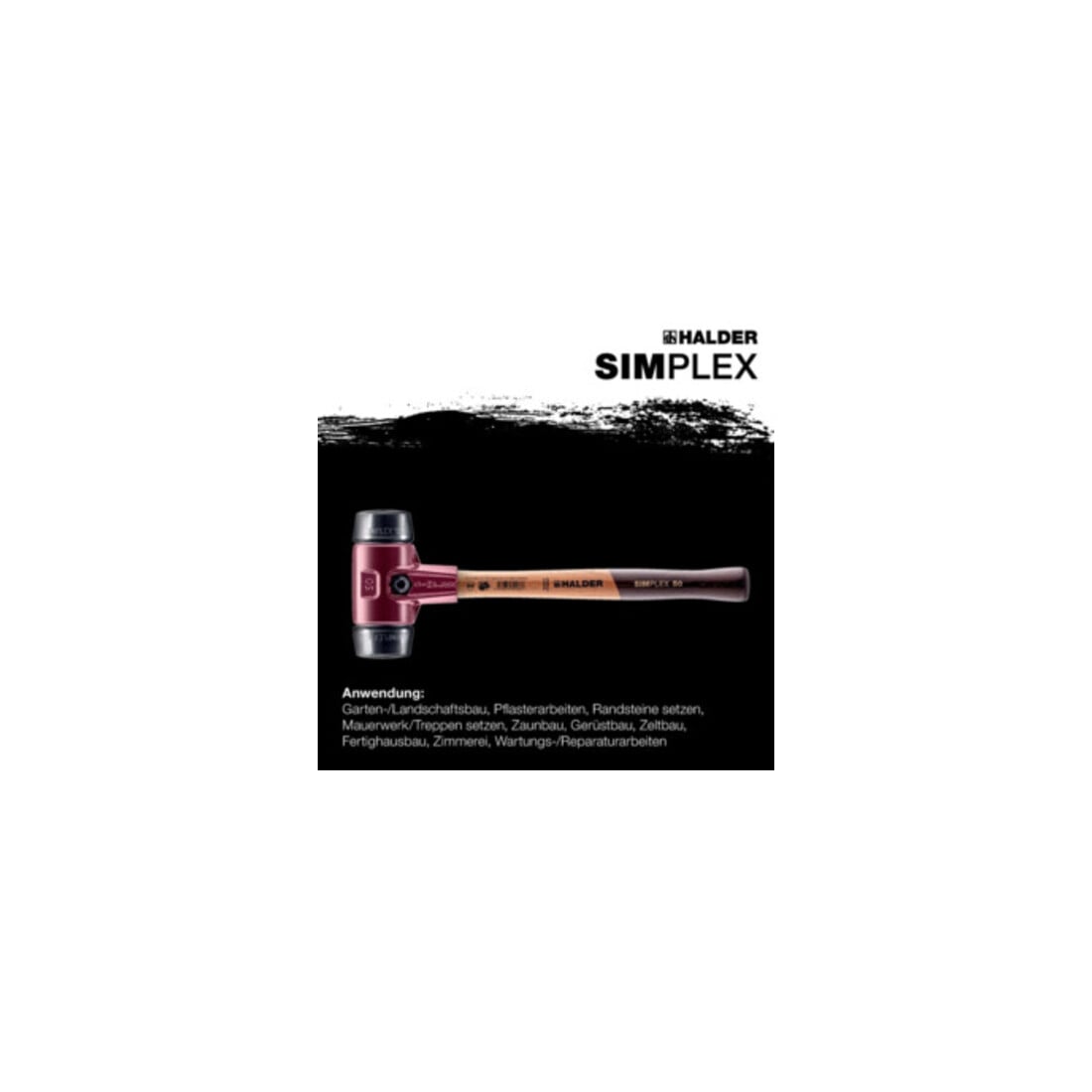 Maillet anti-rebond Halder Simplex EH-3002, embout en caoutchouc