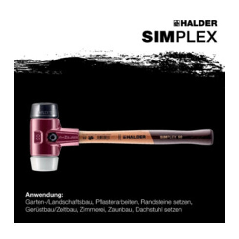 Maillet à frappe amortie Halder SIMPLEX  caoutchouc et plastique spécial