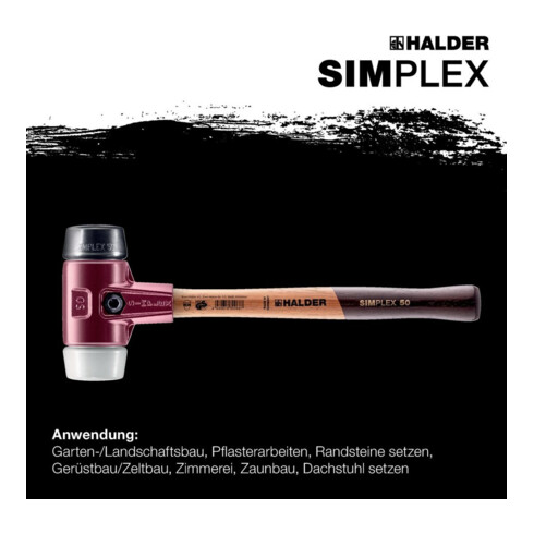Maillet à frappe amortie Halder SIMPLEX  caoutchouc et plastique spécial