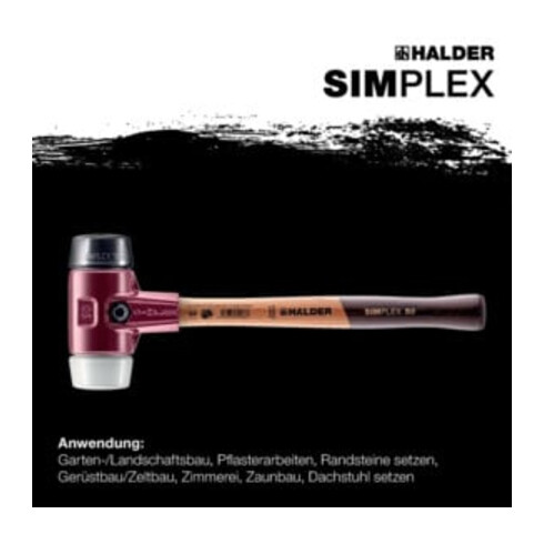 Maillet à frappe amortie Halder SIMPLEX caoutchouc et plastique spécial