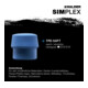 Maillet à frappe amortie SIMPLEX L. 300 mm D. tête 30 mm bois super plastique bl-4