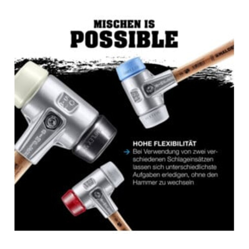 Maillet à frappe amortie SIMPLEX L. 300 mm D. tête 30 mm bois super plastique bl