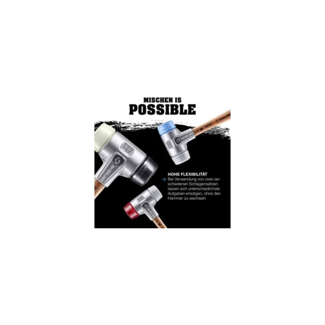 Maillet à frappe amortie SIMPLEX L. 300 mm D. tête 30 mm bois super plastique bl