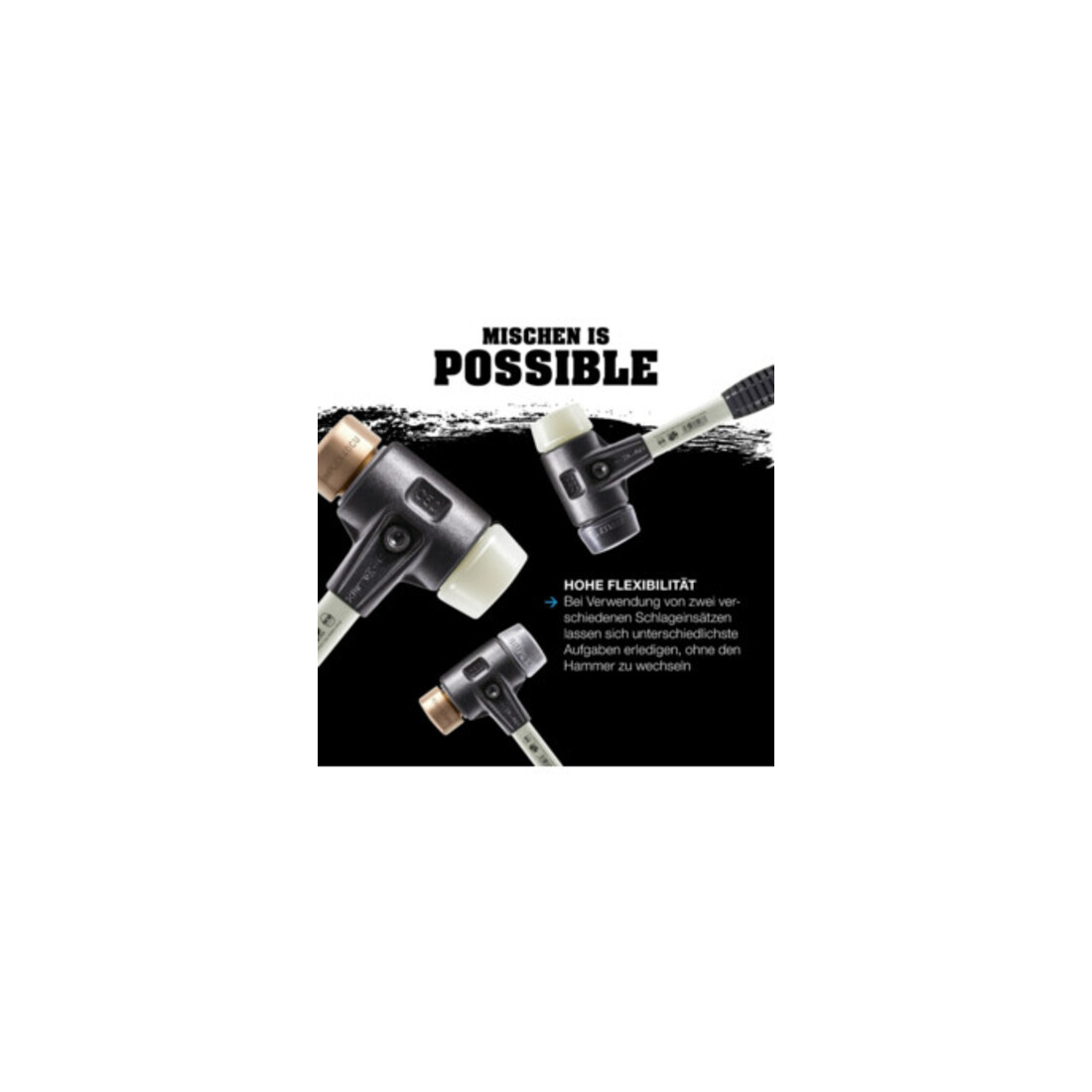 Maillet à frappe amortie SIMPLEX L. 300 mm D. tête 30 mm fibre de verre dur font