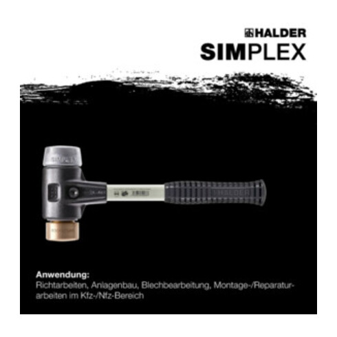 Maillet à frappe amortie SIMPLEX L. 300 mm D. tête 30 mm fibre de verre dur font