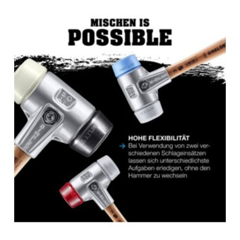 Maillet à frappe amortie SIMPLEX L. 330 mm D. tête 40 mm bois super plastique bl