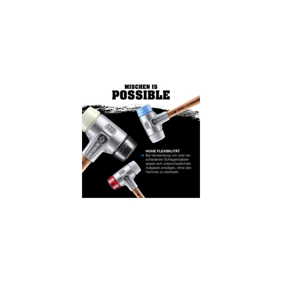 Maillet à frappe amortie SIMPLEX L. 330 mm D. tête 40 mm bois super plastique bl