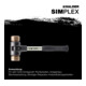 Maillet à frappe amortie SIMPLEX L. 330 mm D. tête 40 mm dur fibre de verre cuiv-1