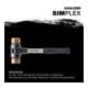 Maillet à frappe amortie SIMPLEX L. 330 mm D. tête 40 mm dur fibre de verre cuiv-1