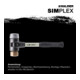 Maillet à frappe amortie SIMPLEX L. 330 mm D. tête 40 mm fibre de verre dur font-2