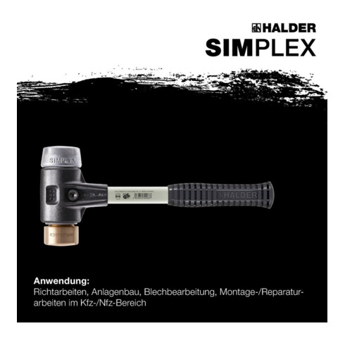 Maillet à frappe amortie SIMPLEX L. 330 mm D. tête 40 mm fibre de verre dur font