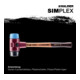 Maillet à frappe amortie SIMPLEX L. 330 mm D. tête 40 mm tendre/mi-dur bois TPE--1