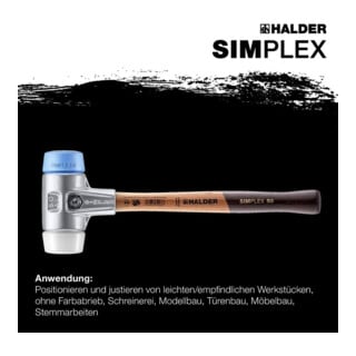 Maillet à frappe amortie SIMPLEX L. 350 mm D. tête 50 mm bois super plastique bl