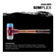 Maillet à frappe amortie SIMPLEX L. 405 mm D. tête 60 mm mi-dur bois TPE-soft, b-1