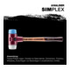 Maillet à frappe amortie SIMPLEX L. 405 mm D. tête 60 mm tendre/mi-dur bois TPE--2