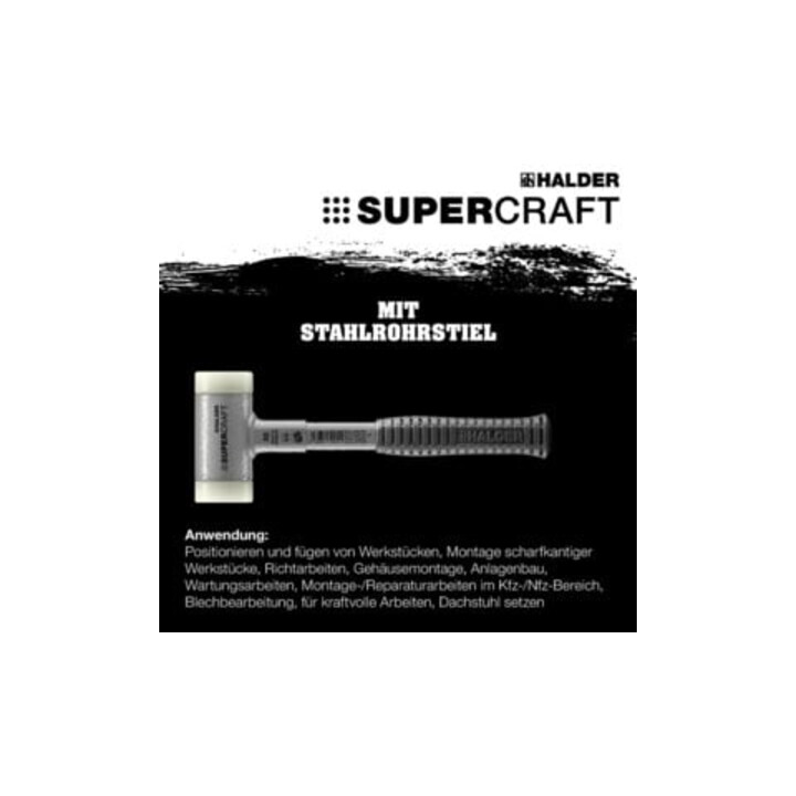 Maillet à frappe amortie SUPERCRAFT L. totale 290 mm D. tête 30 mm tube en acier