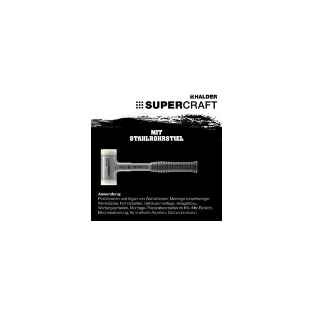 Marteau Halder Supercraft EH-3377 avec manche en tube d'acier, insert en nylon, sans recul