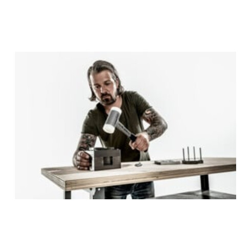 Marteau Halder Supercraft EH-3377 avec manche en tube d'acier, insert en nylon, sans recul