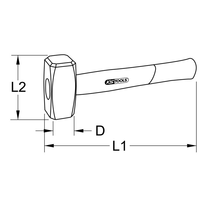 Maillet KS Tools avec manche en cendre, 2000g
