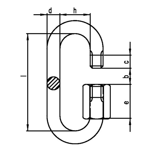 Maillon d'attache rapide taille 4 H. int. 33 mm l. d'ouv. 5,5 mm galvanisé