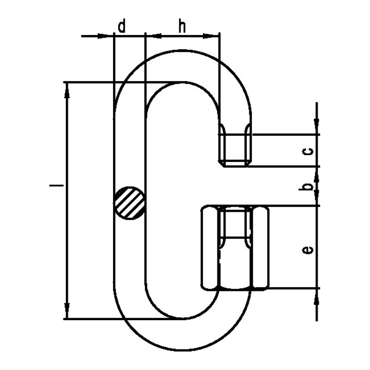 Maillon d'attache rapide taille 4 H. int. 33 mm l. d'ouv. 5,5 mm galvanisé