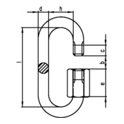Maillon d'attache rapide taille 6 H. int. 45 mm l. d'ouv. 7,5 mm galvanisé-4