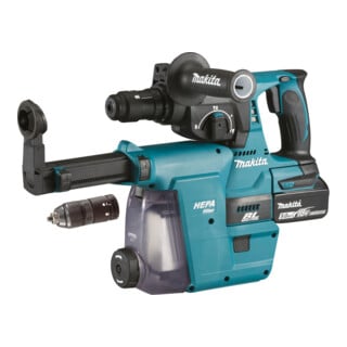 Makita accu combi hamer SDS-PLUS 18V/5,0Ah met stofafzuiging DHR243RTJW