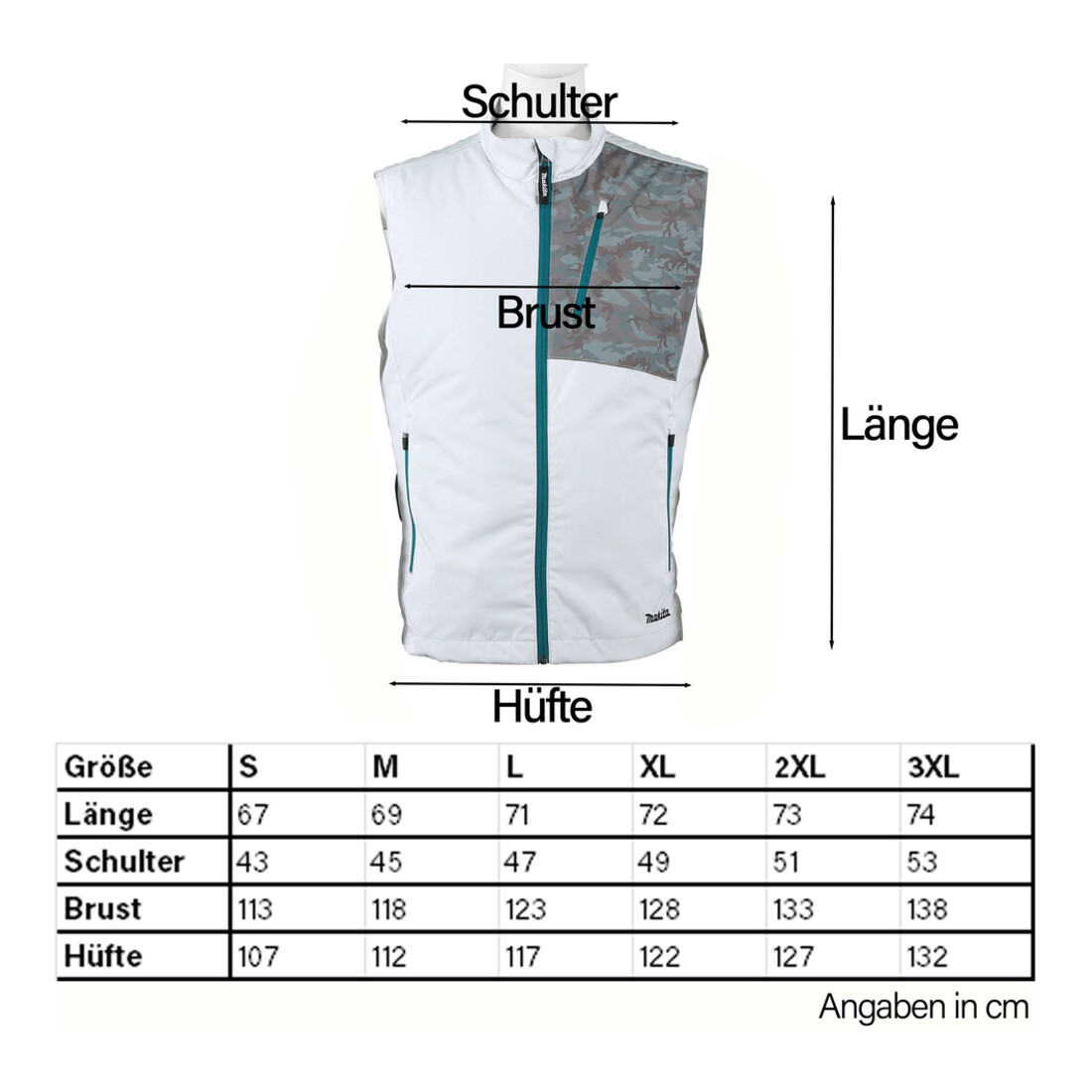 Makita accu-airconditioning vest, wit