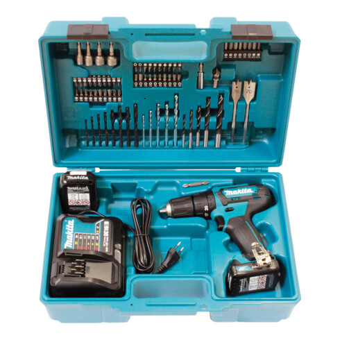 Makita accu klopboormachine 12 V max. / 2.0 Ah, 2 batterijen + lader in draagtas HP333DSAX1