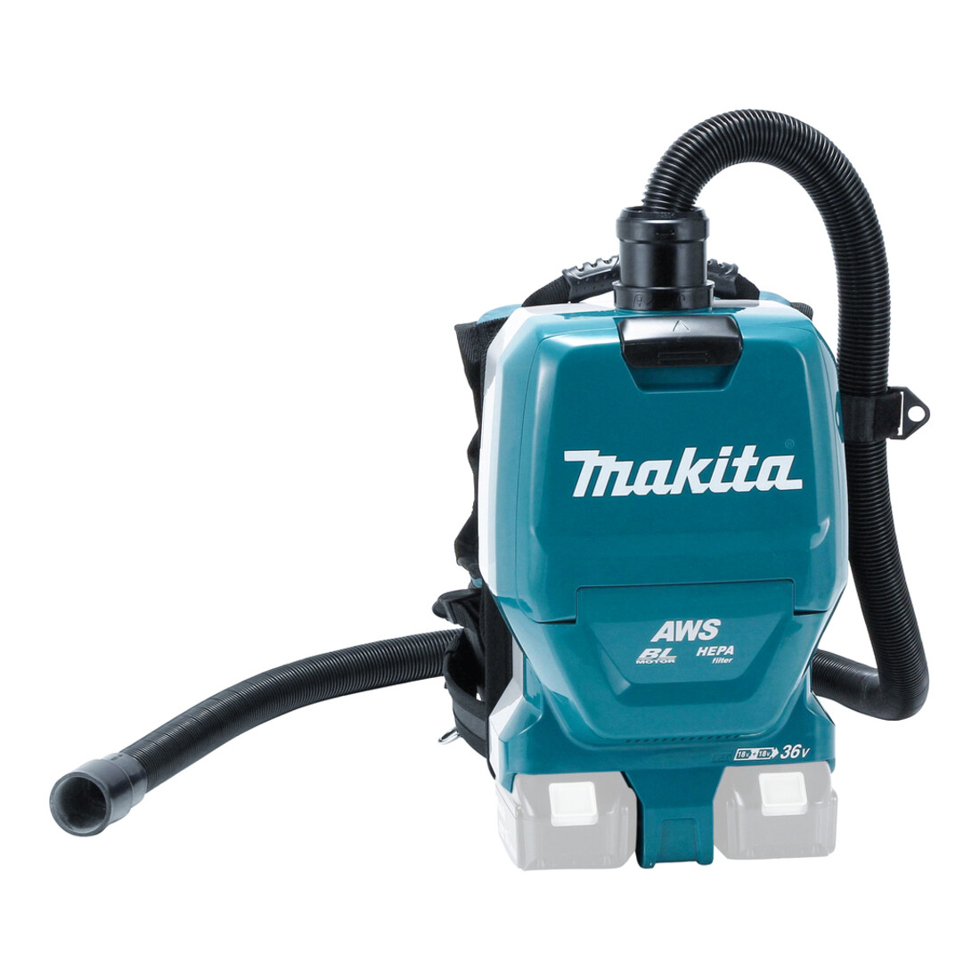 Makita accu rugstofzuiger 2x18V DVC265ZXU