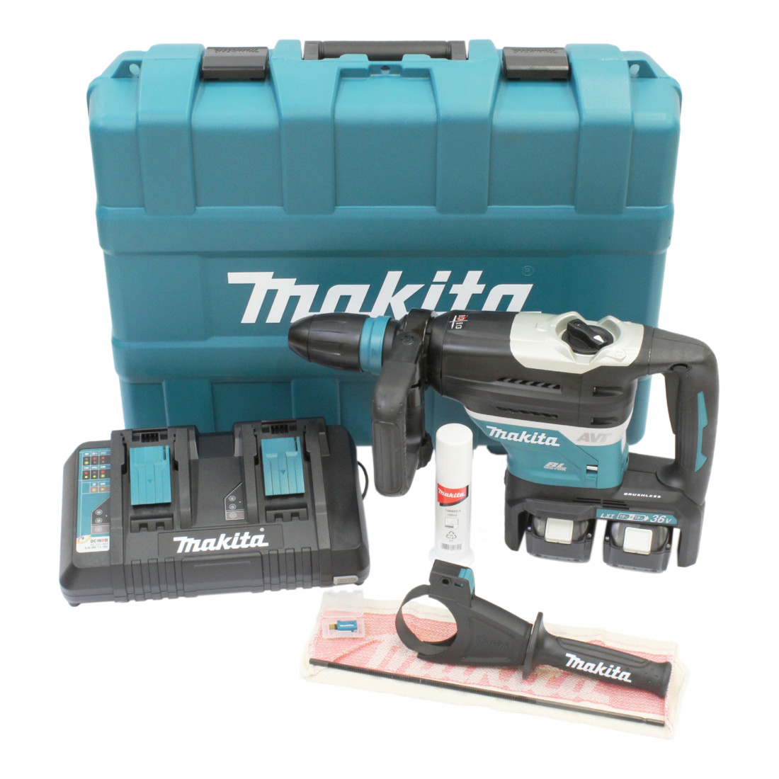 Makita accuklopboormachine DHR400PG2U voor SDS-MAX 2x18 V met Bluetooth / 6,0 Ah, 2 batterijen + lader in draagtas