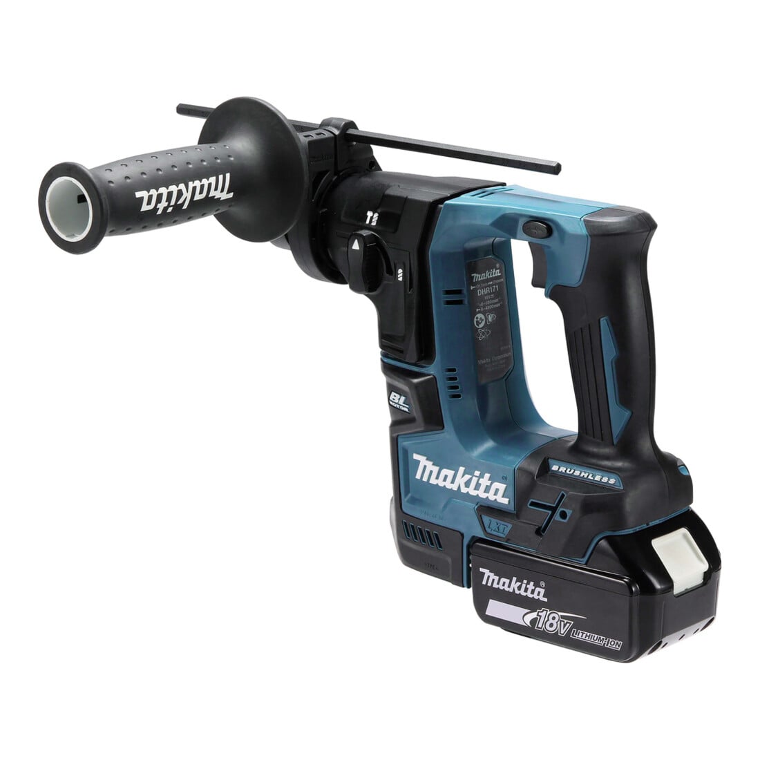 Makita Akku-Bohrhammer für SDS-PLUS 18 V / 2,0 Ah, 2 Akkus + Ladegerät im MAKPAC DHR171RAJ