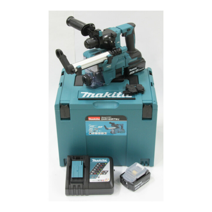 Set Makita Akku-Bohrhammer SDS+ 18V im MAKPAC Gr. 4 + Stier SDS-Plus Bohrer & Meißelsatz, 17-teilig