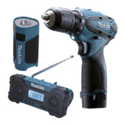 Makita Akku-Bohrschrauber DK1488 (DF330D inklusive Lampe ML100 und Akku-Radio MR051)-1