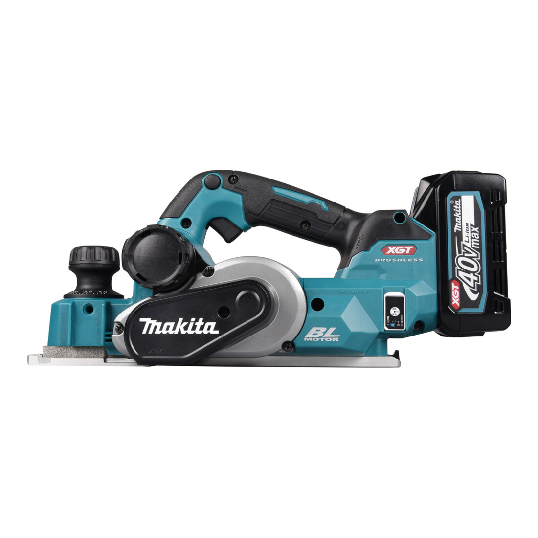 Makita Akku-Hobel 40V max. / 4,0 Ah, 2 Akkus + Ladegerät im MAKPAC