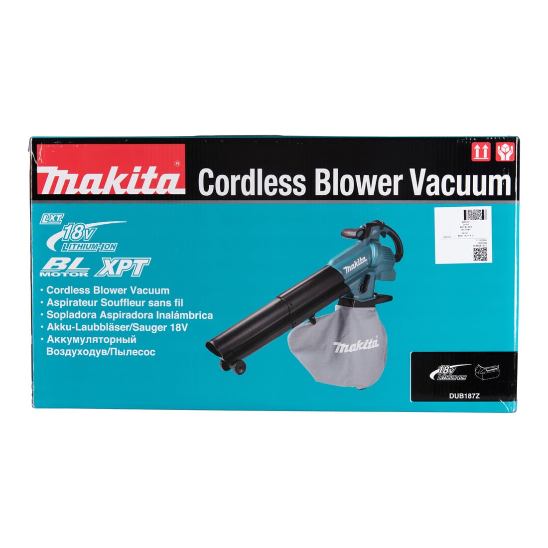 Makita Akku-Laubbläser und -sauger DUB187Z, 18V, 64 m/s, 366 m³