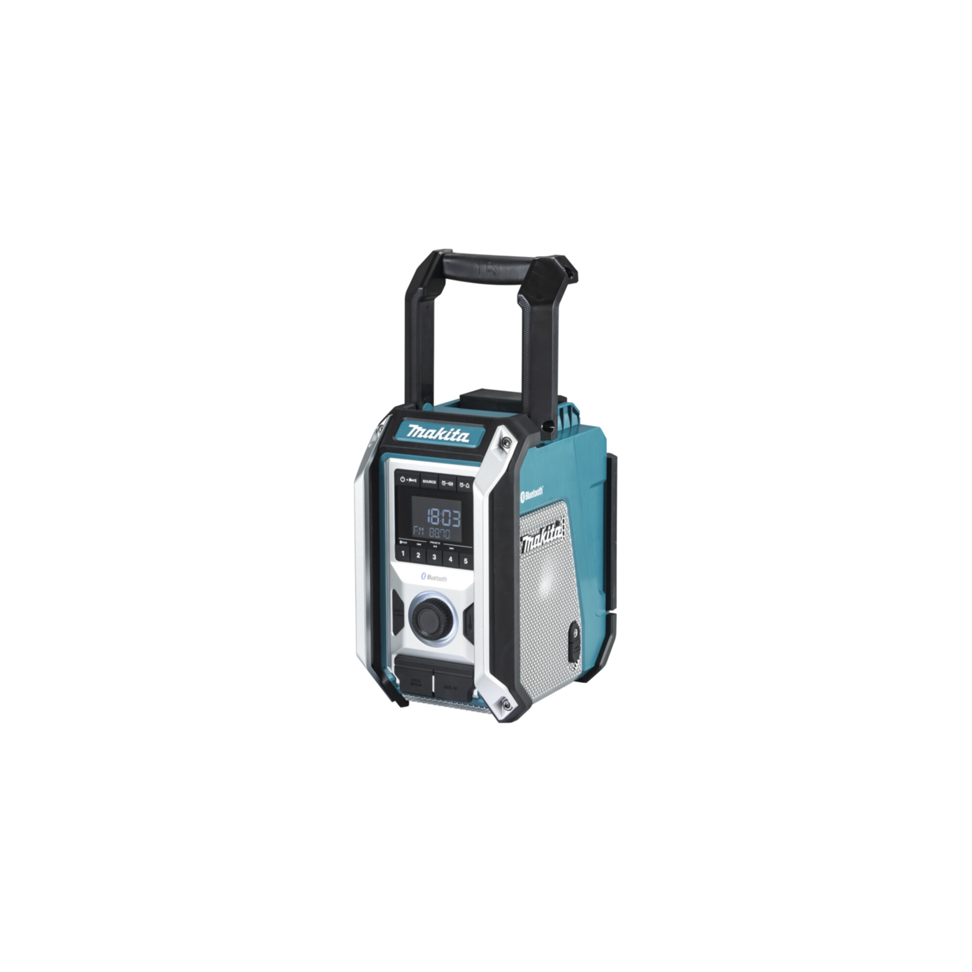 Makita DMR114 Akku-Radio | für Musik oder Nachrichten | ohne Akku und Ladegerät | mit Bluetooth, USB und AUX-Anschluss