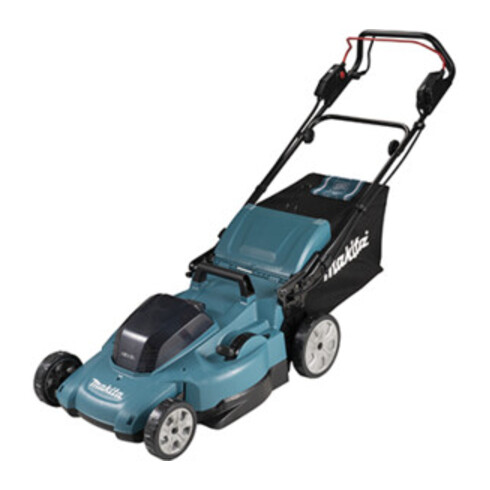 Makita Akku-Rasenmäher 2x18V / 5,0 Ah, 2 Akkus + Ladegerät