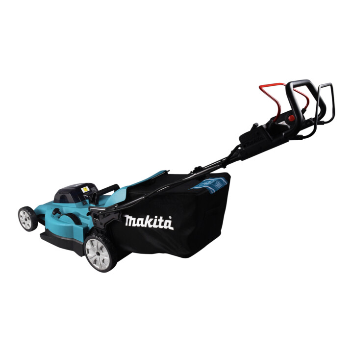 Makita Akku-Rasenmäher 2x18V / 5,0 Ah, 2 Akkus + Ladegerät