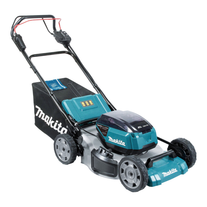 Makita Akku-Rasenmäher 2x18V / 5,0 Ah, 2 Akkus + Ladegerät