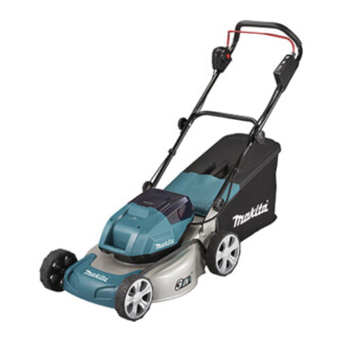 Makita Akku-Rasenmäher 2x18V / 6,0 Ah, 4 Akkus + Ladegerät