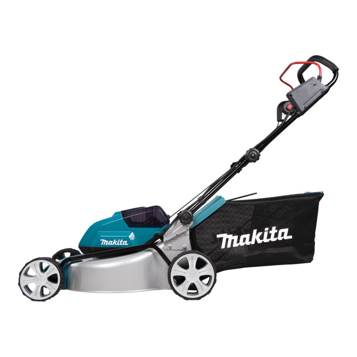 Makita Akku-Rasenmäher 2x18V / 6,0 Ah, 4 Akkus + Ladegerät