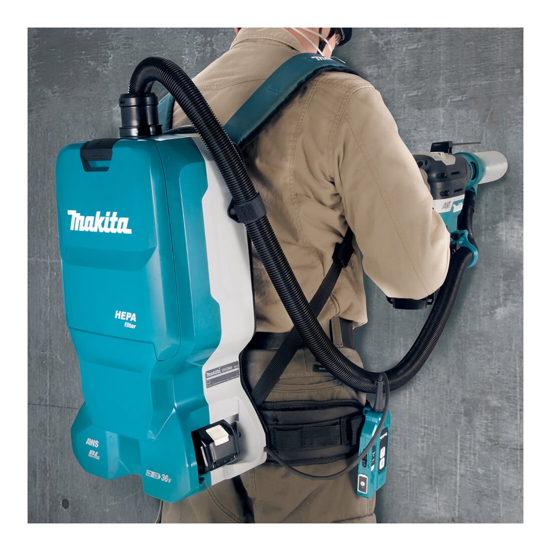 Makita Akku-Rucksackstaubsauger 2x18V DVC665ZU